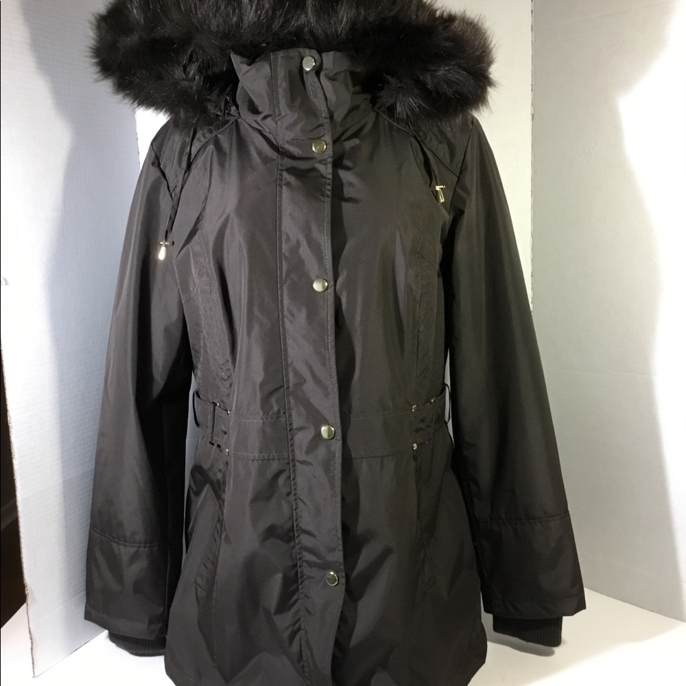 Susan Graver Faux Fur S NWT Jacket With Hood Brown
